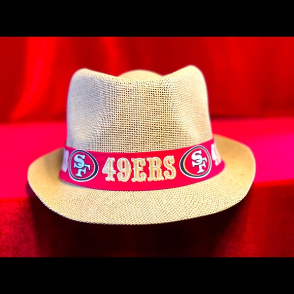 San Francisco 49ers tan fedora San Francisco 49ers NFL Two Tone Cowboy Hat Size 7 3/8 main image 4